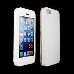 iPhone 5 / 5S Slim Touch Screen Flip Leather Case (White)